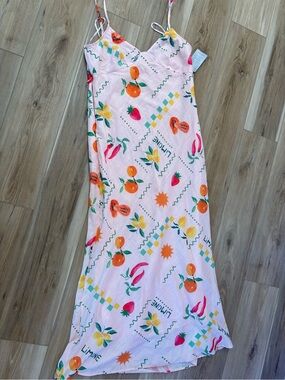 Petal & Pup Blush Pink Fruit-Print Dress *Flaw